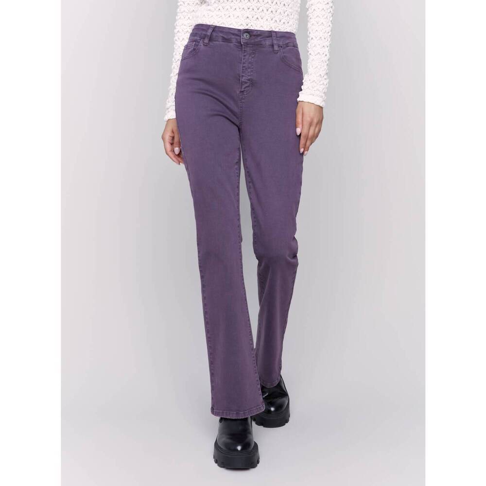 NEW CHARLIE B high rise bootcut pants in plum